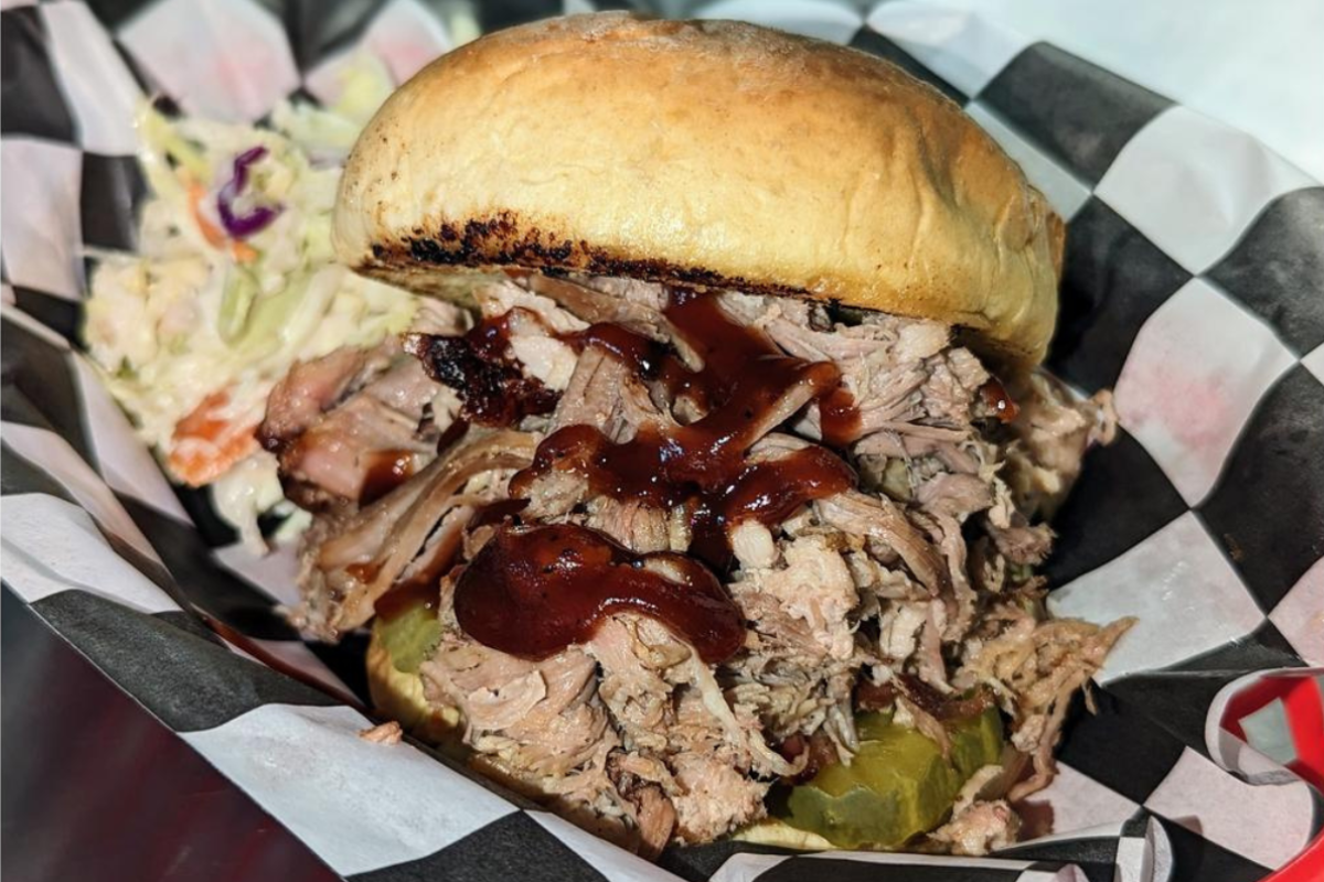 Best sandwiches Durham NC featuring a shredded barbecue sandwich