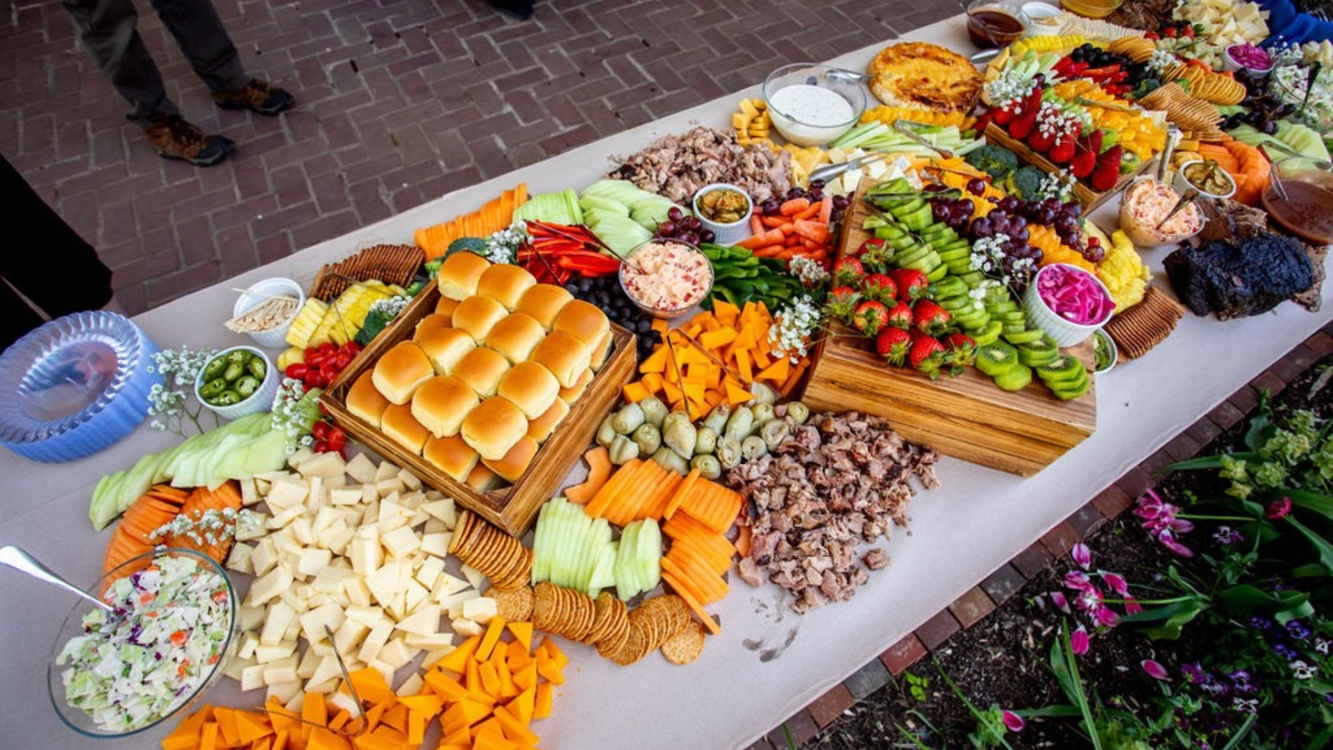 Wedding catering Durham NC buffet prepared by Chelsea Cafe.